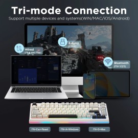 White 8K Wireless Rapid Trigger Mechanical Gaming Keyboard