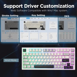 White 8K Wireless Rapid Trigger Mechanical Gaming Keyboard