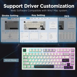 White 8K Wireless Rapid Trigger Mechanical Gaming Keyboard