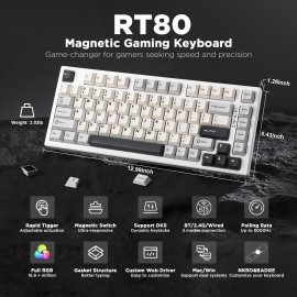 White 8K Wireless Rapid Trigger Mechanical Gaming Keyboard