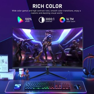Ultra-Wide Curved 165Hz Gaming Computer Monitor 1800R