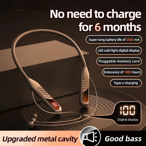 Wireless Earphones 5.3 Neckband Headphones Gaming