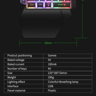 Gaming Keyboard Single Hand Mini