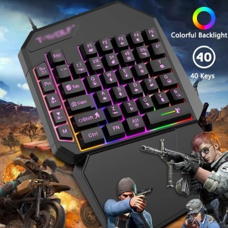 40-key one-handed mini gaming keyboard wired USB