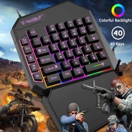 40-key one-handed mini gaming keyboard wired USB