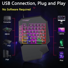 40-key one-handed mini gaming keyboard wired USB