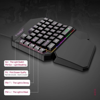 40-key one-handed mini gaming keyboard wired USB