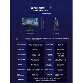 New Rog Xg27ucg 27pro Dual-Mode 27 Inch Monitor 4k 160hz